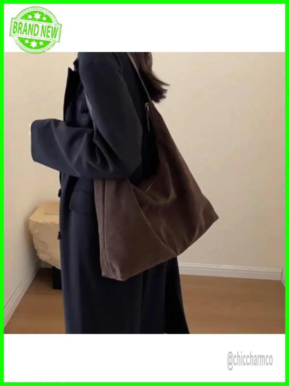 Suede Tote Purse Hobo Bag Slouchy Shoulder Handbag for Women